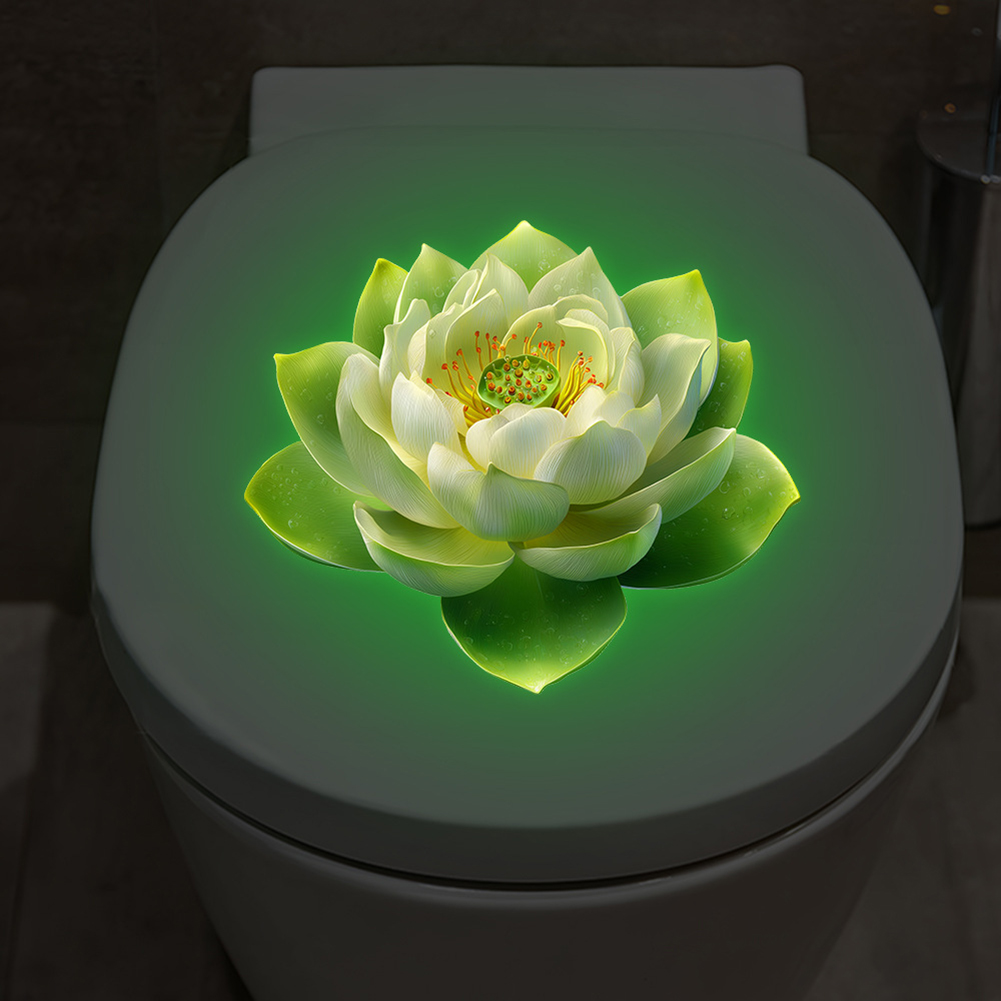 Lighting Decor Rentals - Glow-in-the-dark lotus toilet sticker van vinyl