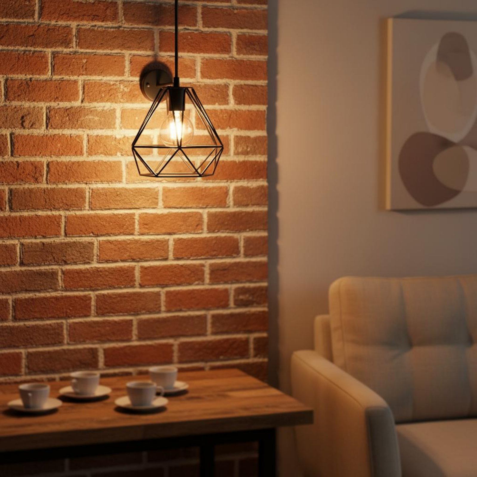 Geometric Lamp Shade - Ruitvormige lampenkap Minimalistische metalen draadlampenkap Geometrisch