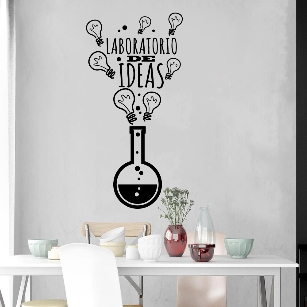 Lighting Decoration Ideas For Home - Spaans laboratorium van ideeën gloeilamp muursticker