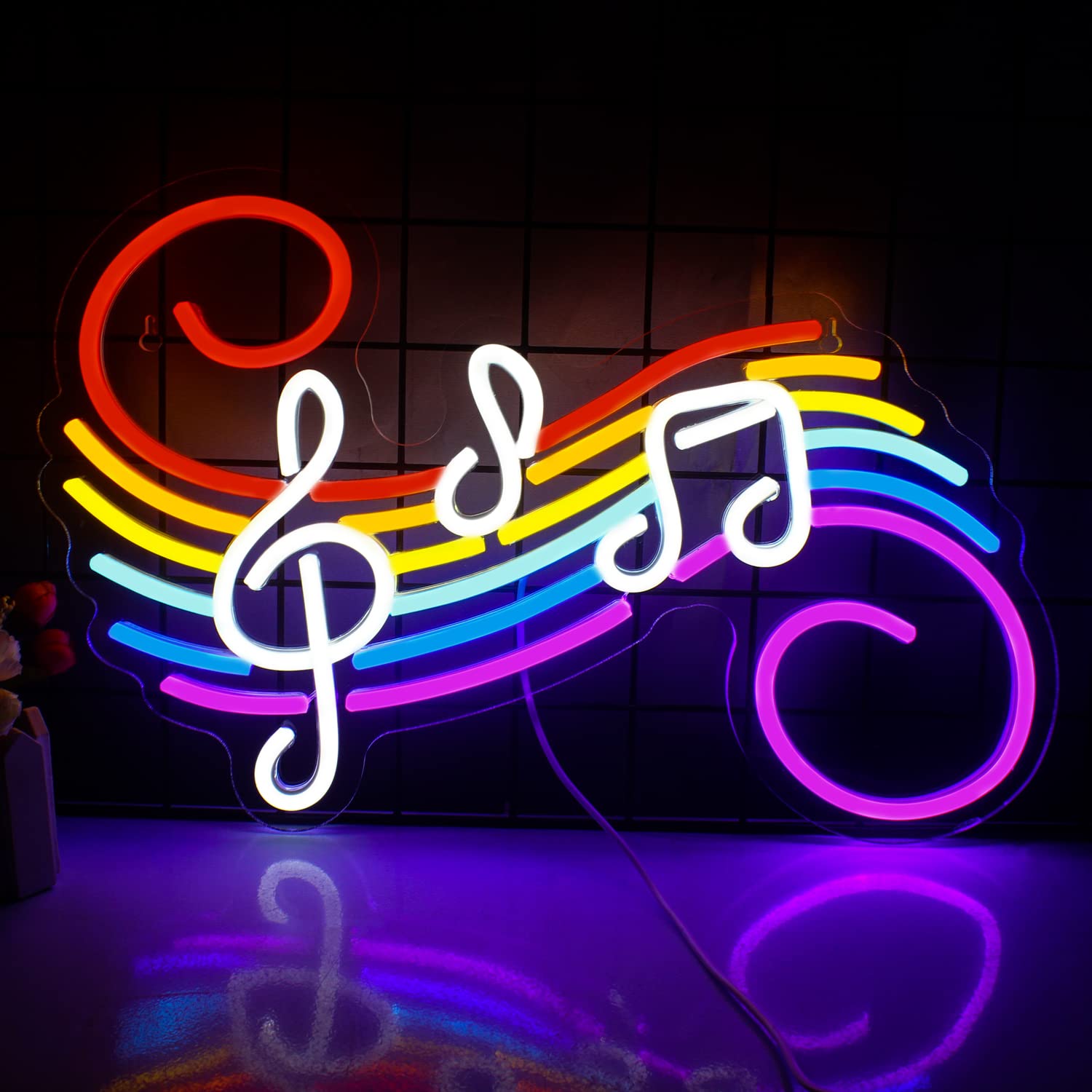 Lighting Decoration Wedding - Muzieknoten Neonbord Aanpasbaar Kleurrijk Treble Clef