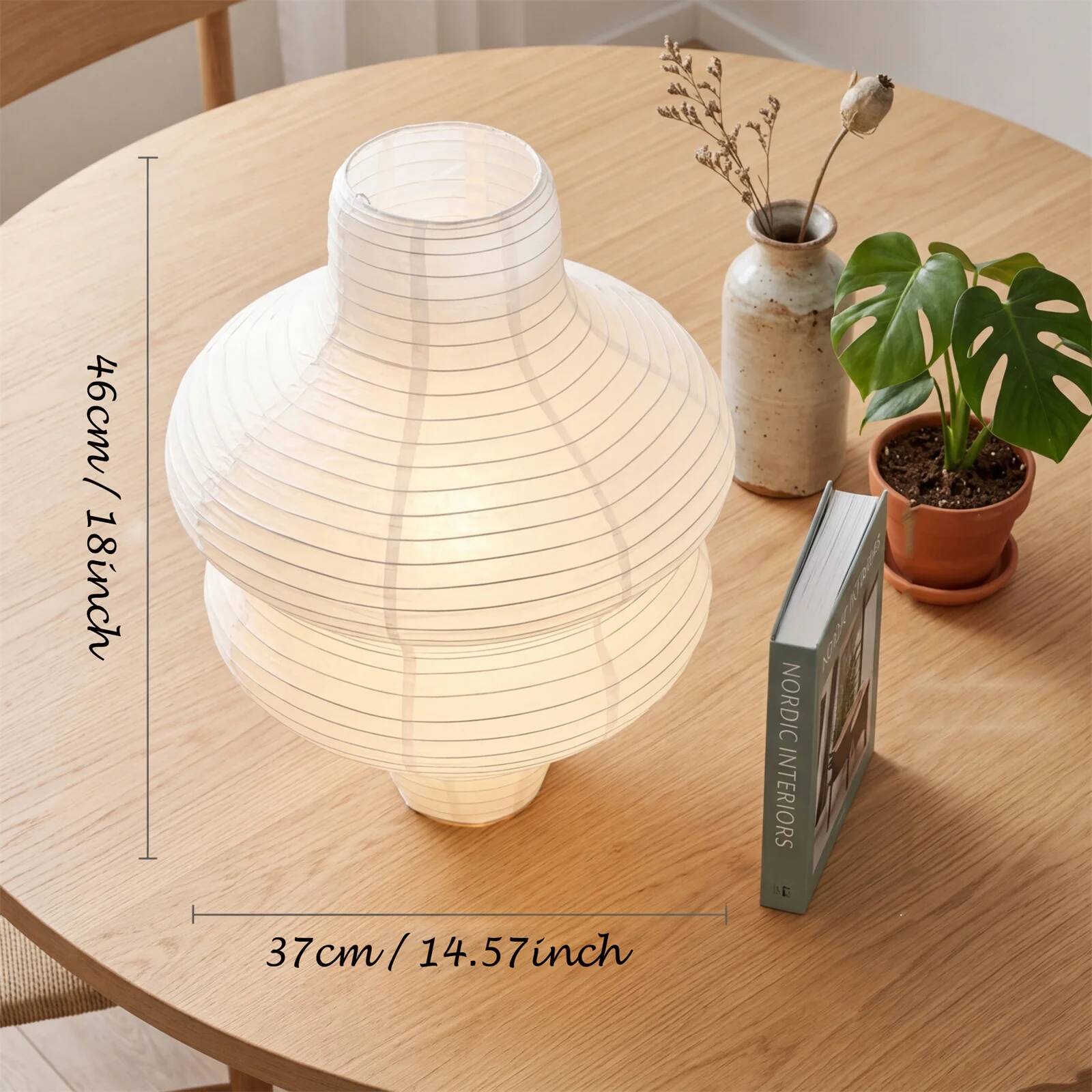 Geometric Lamp Shade - 2 stuks ronde handgemaakte gevouwen rijstpapier