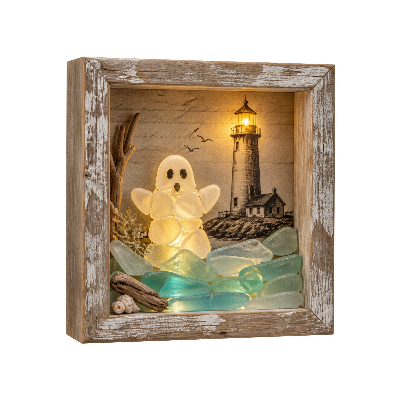 Lighting Room Decor Photo - Fotolijst LED decoratief nachtlampje met zeeglas