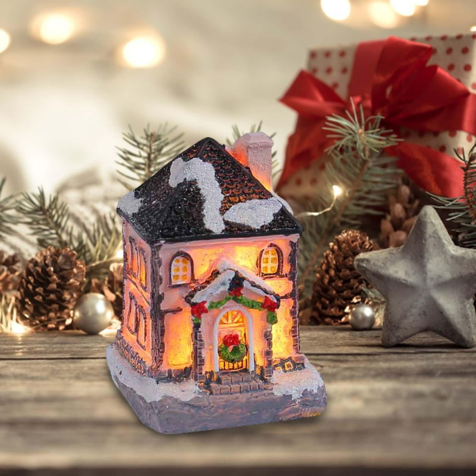 Lighting Decor For House - Kerstverlicht huisje, harsfiguur, tafeldecoratie voor thuis,