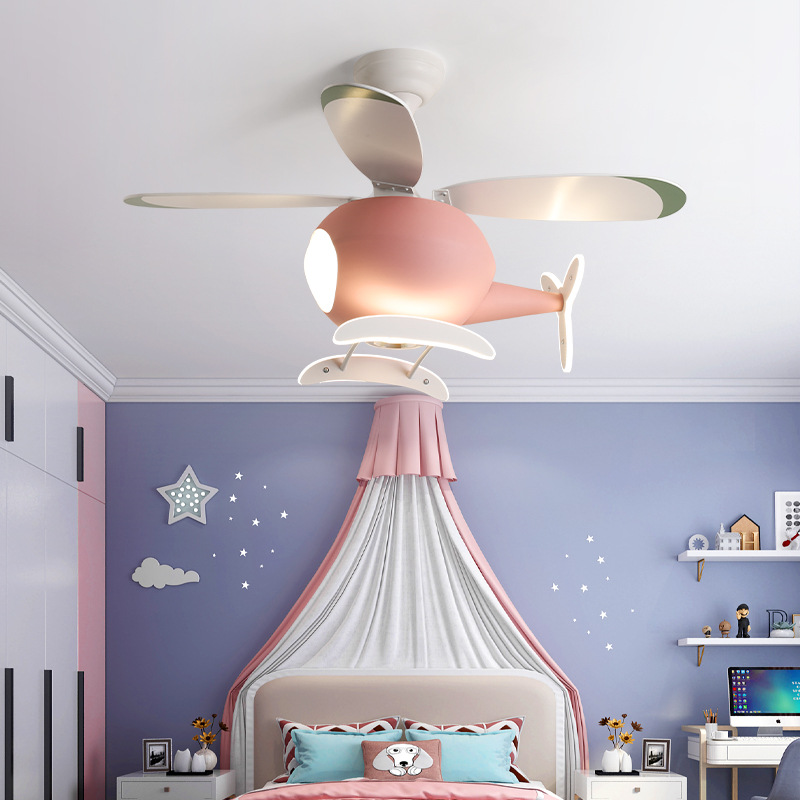 Lighting Decor In Room - Moderne creatieve cartoon vliegtuigventilatorlamp, eenvoudig decor,