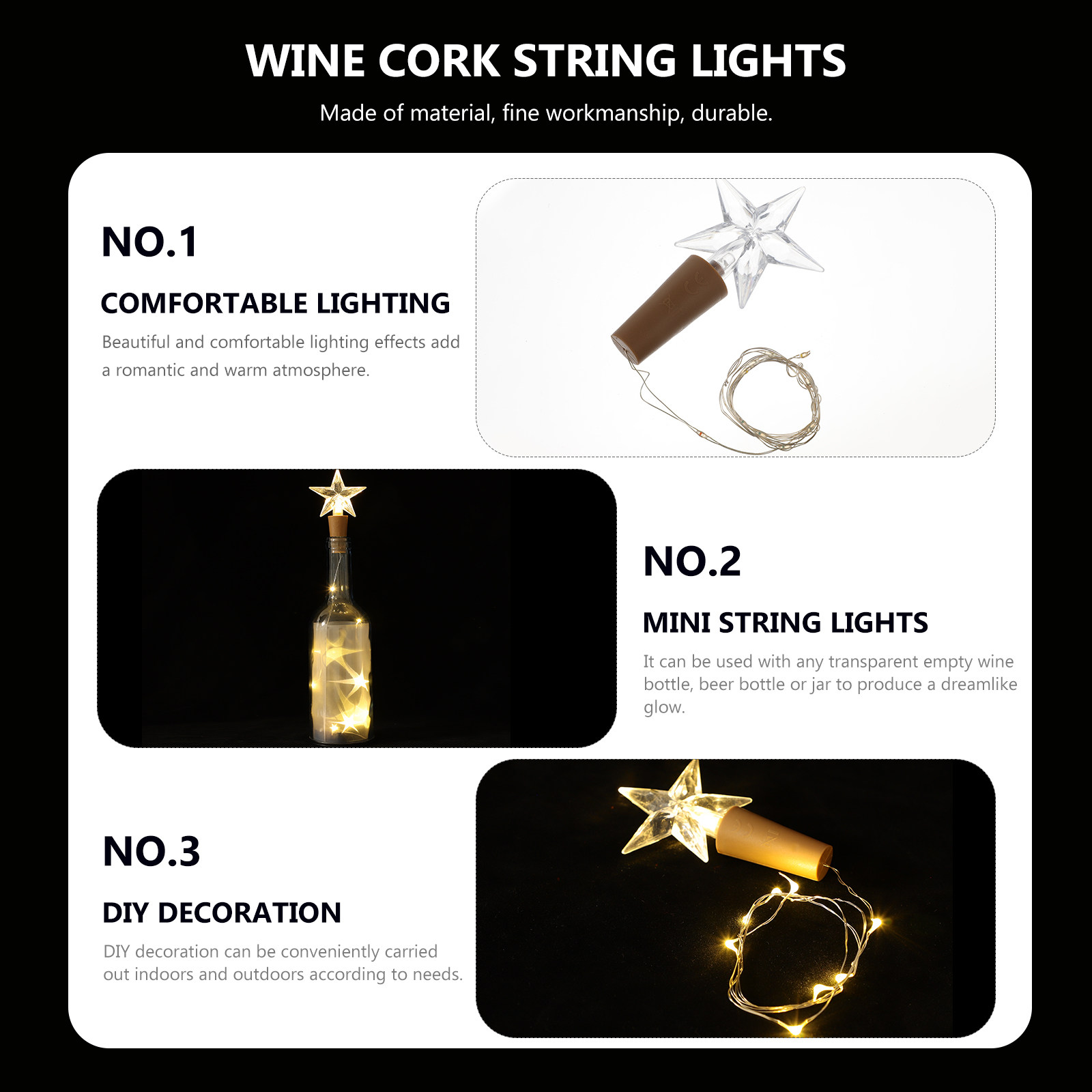 2 stuks wijnfleskurk LED-licht - Decor Lighting Cork recensie en prijs