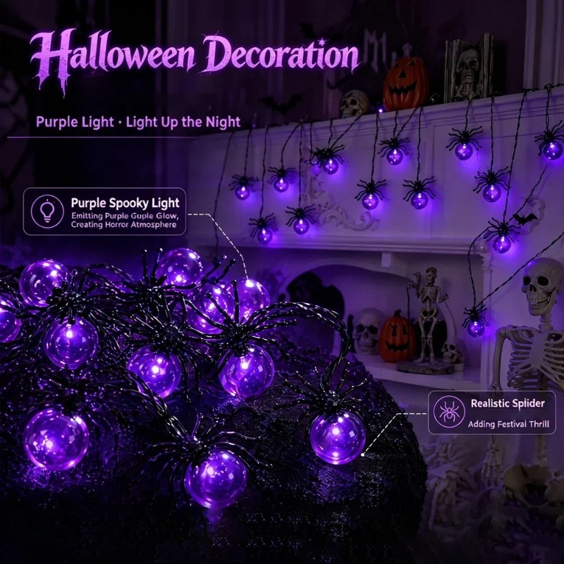 Op batterijen werkende Spider  - Lighting Decoration Outdoor recensie en prijs