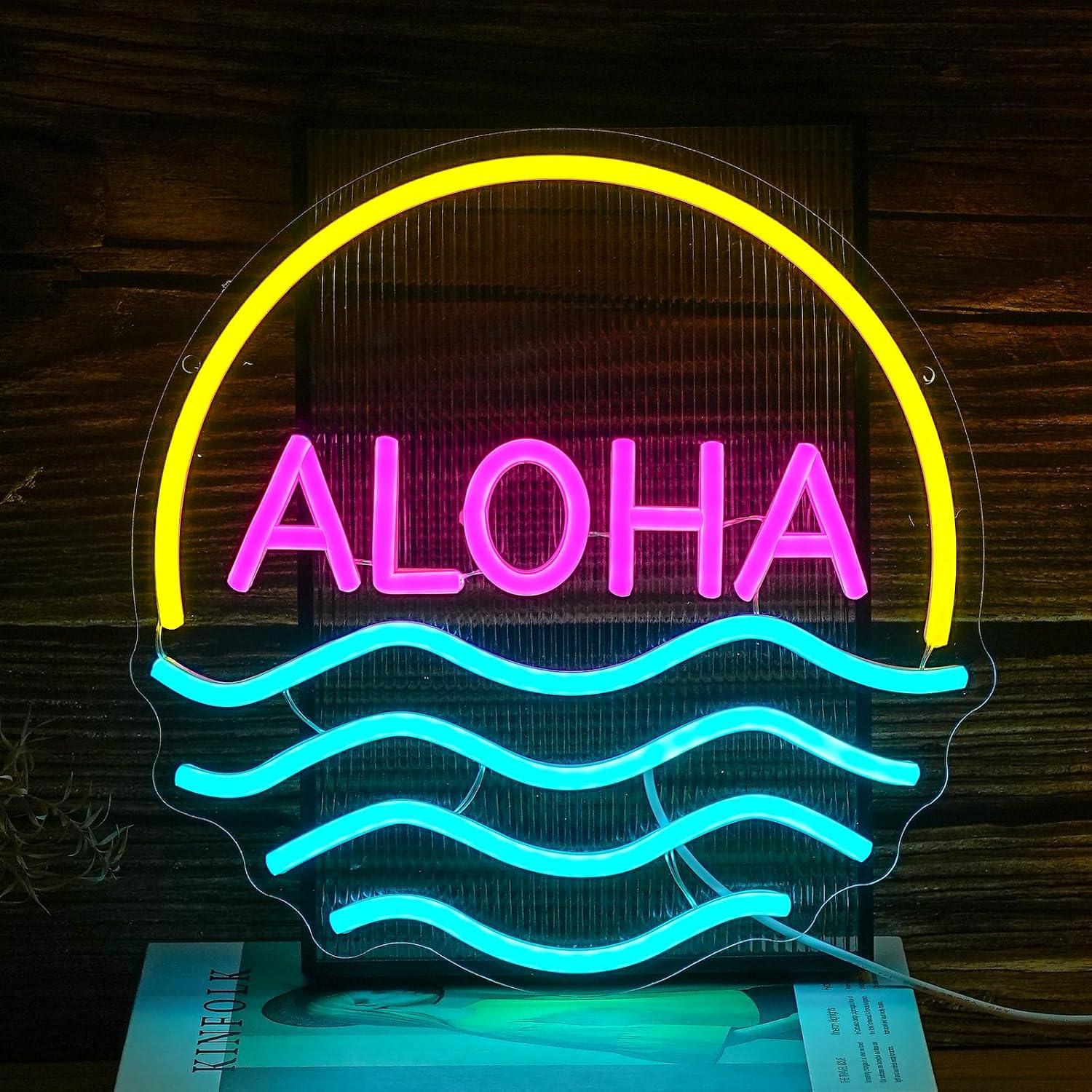 Aloha Sunset Wave neonbord USB - Lighting Decor Rentals recensie en prijs