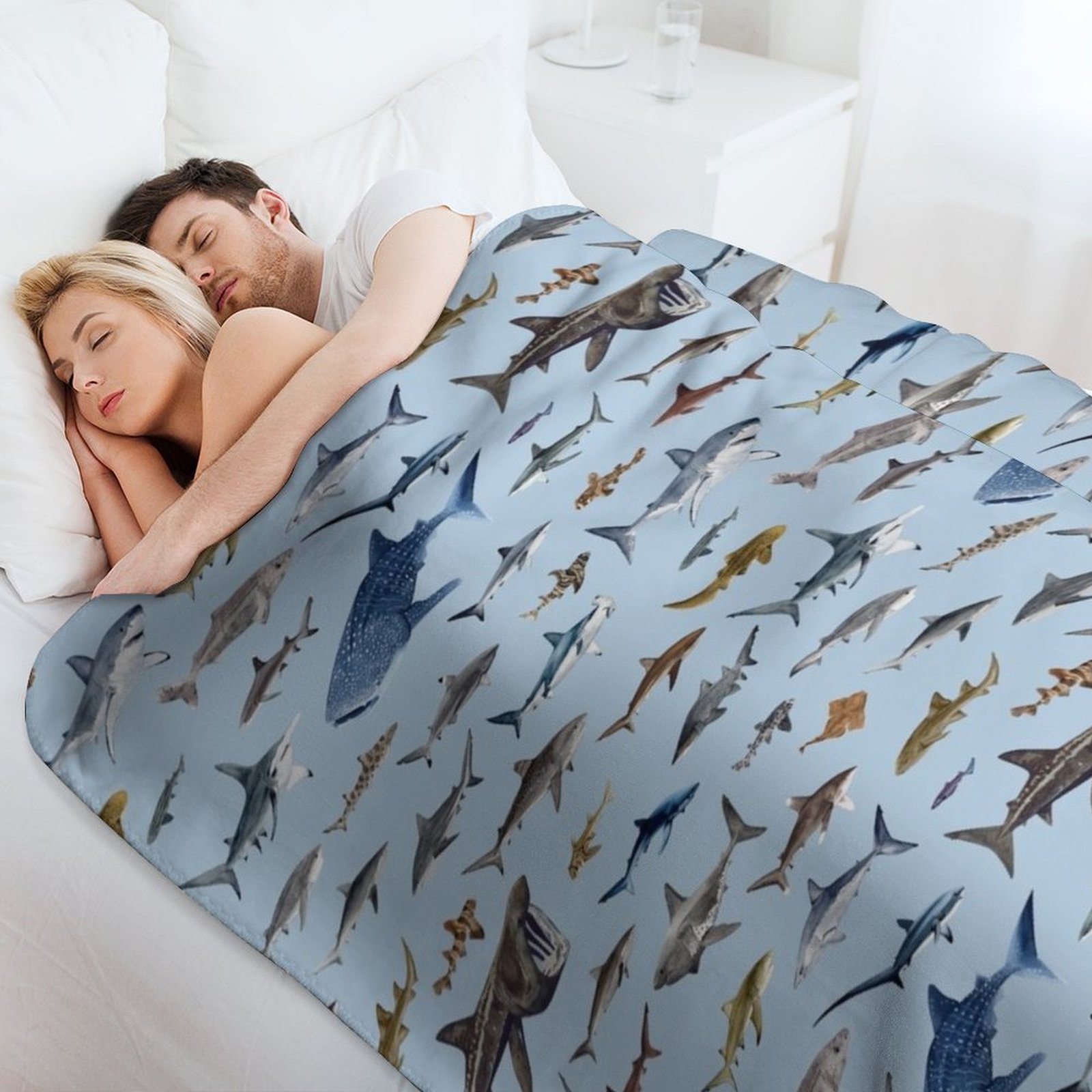 SHARKS poster – lichtblauwe de - Lighting Decoration Ideas For Home recensie en prijs