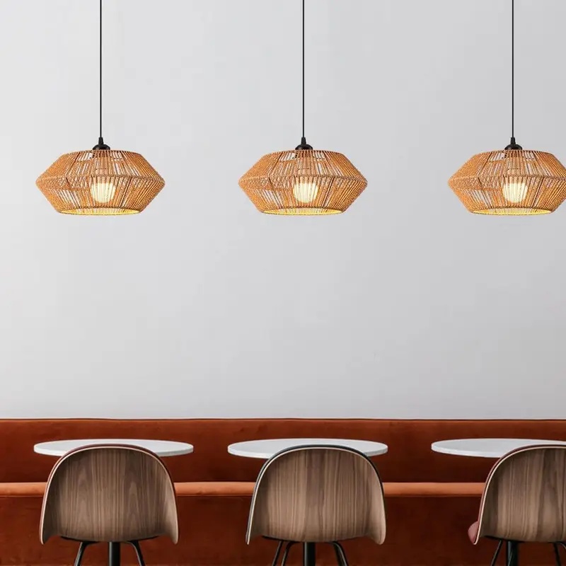 Boho rotan geweven hanglamp, g - Geometric Lamp Shade recensie en prijs