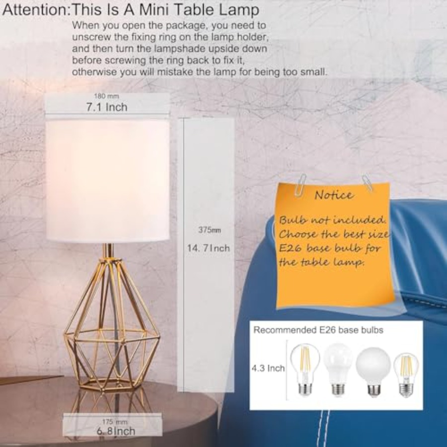 Moderne kleine tafellamp met u - Geometric Lamp Shade recensie en prijs