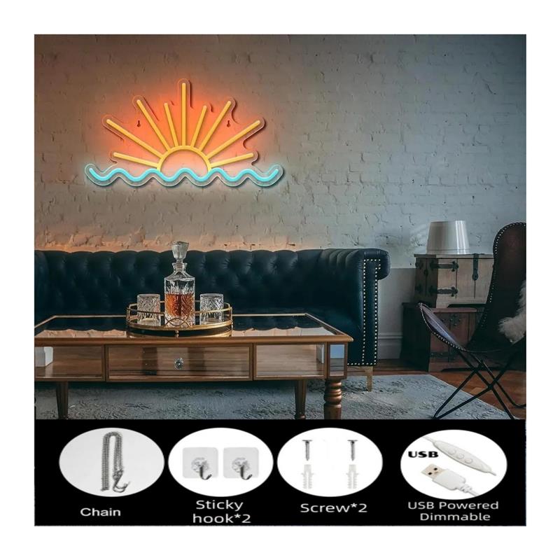 Sunrise Sunset Neon Sign Beach - Lighting Decor Sunrise recensie en prijs